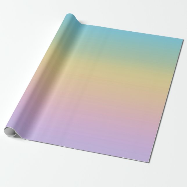 Pastel Rainbow Gradient Ombre Presentpapper (Utrullad)