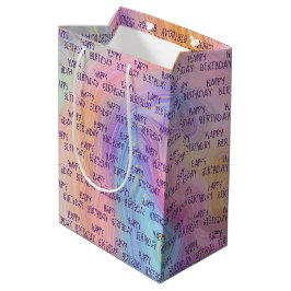 Pastel Rainbow Grattis på födelsedagen Medium Gift