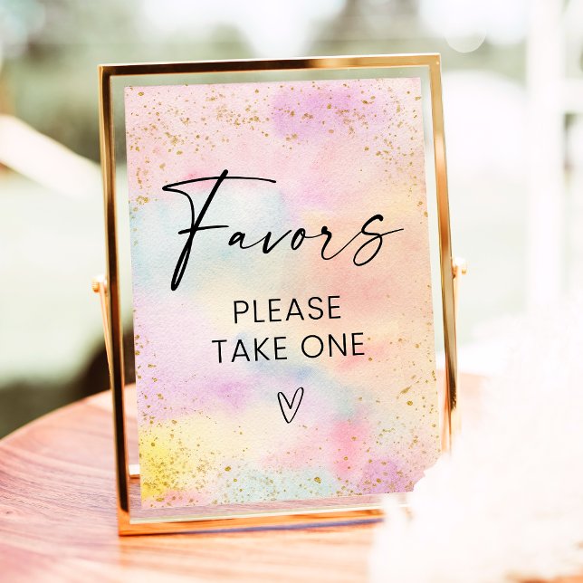 Pastel Rainbow Guld Birthday Favors-favorittecken Poster (Skapare uppladdad)