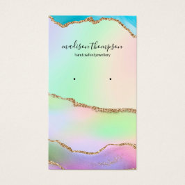 Pastel Rainbow Guld Jewelry Earring Visning Visitkort