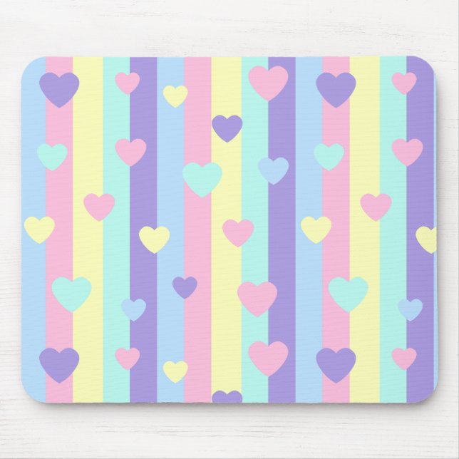  Pastel Rainbow Hearts Musmatta (Framsidan)