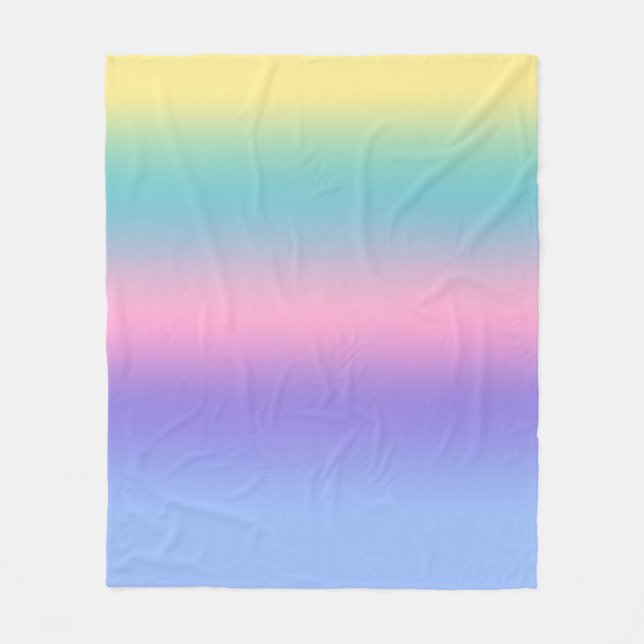 Pastel Rainbow Himmel Aesthetic Ombre Gradient Fleecefilt (Framsidan)
