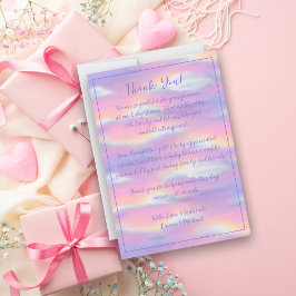 Pastel Rainbow Himmel Baby Shower Tack Kort
