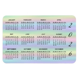 Pastel Rainbow Holografik | 2021 Kalender Magnet