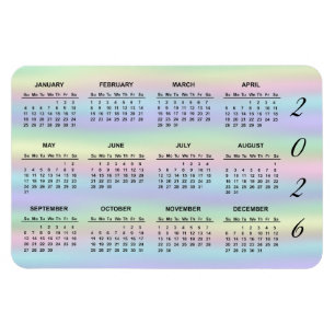 Pastel Rainbow Holografik 2021 Kalender Magnet