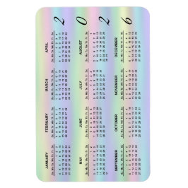 Pastel Rainbow Holografik | 2021 Kalender Magnet