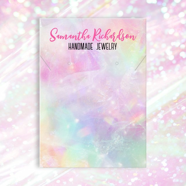 Pastel Rainbow Holography Crystal Jewelry Visning Visitkort (Skapare uppladdad)