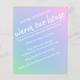 Pastel Rainbow Houseuppvärmning Party Flyer