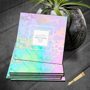 Pastel Rainbow Islands Abstrakt ID798 Fyrkantigt Visitkort