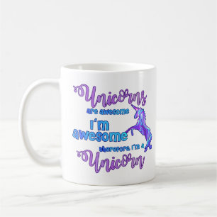 Pastel Rainbow, jag är en Unicorn Kaffemugg
