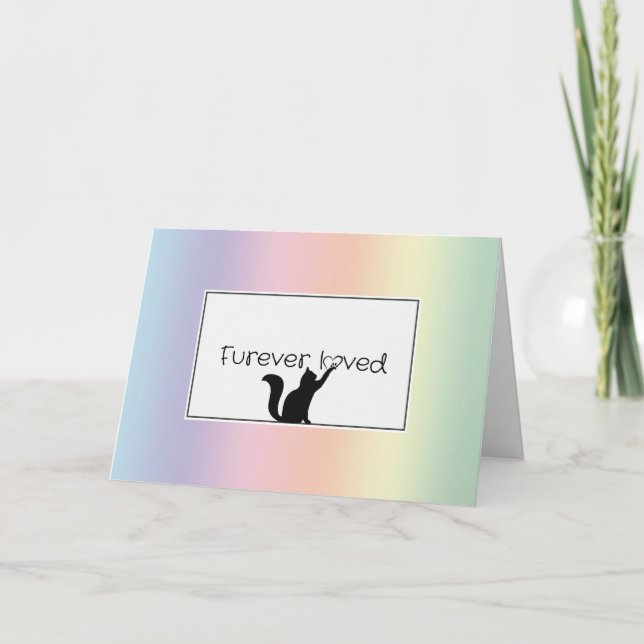 Pastel Rainbow Kattunge Pet Loss Sympathy Kort (Framsida)