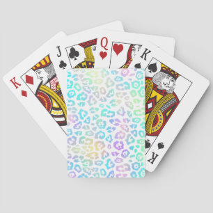 Pastel Rainbow Leopard Mönster Casinokort