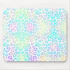 Pastel Rainbow Leopard Mönster Musmatta