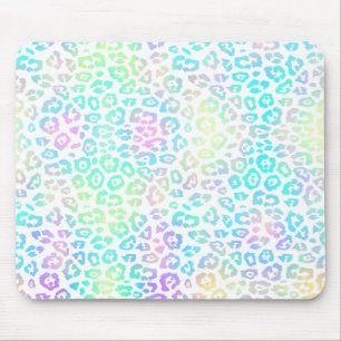Pastel Rainbow Leopard Mönster Musmatta