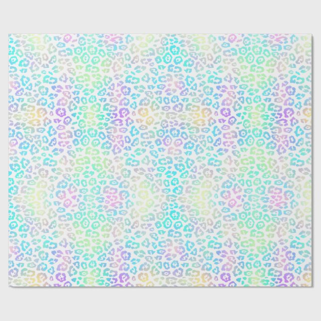 Pastel Rainbow Leopard Mönster Presentpapper (Platt)
