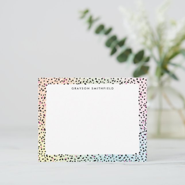 Pastel Rainbow Leopard Personal Stationery Card Inbjudningar (Stående Fram)