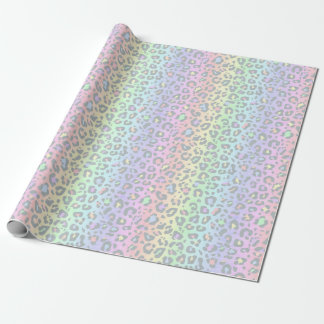 Pastel Rainbow Leopard Skriv ut Presentpapper