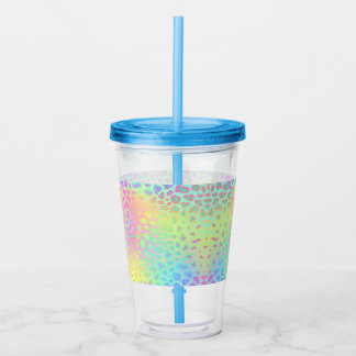 Pastel Rainbow Leopard Skriv ut Take Away Mugg