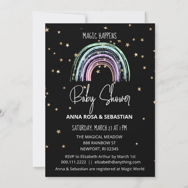 *~* Pastel Rainbow Magic Baby Shower-inbjudan Inbjudningar (Framsida)