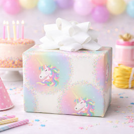 Pastel Rainbow Magical Unicorn Birthday Presentpapper