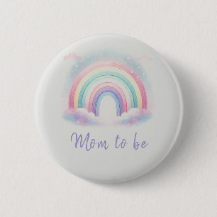 Pastel Rainbow Mamma-to-be-knapp - Personlig Knapp