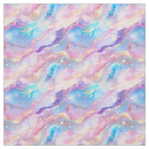 Pastel Rainbow Marble med Guld Glitter Tyg