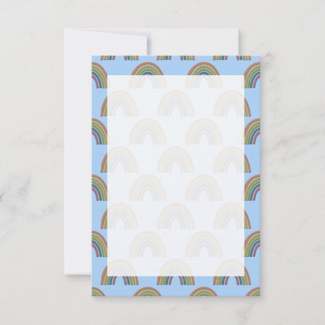 Pastel Rainbow med Faux Rustic Pappert Struktur-ko Kort (Framsida)