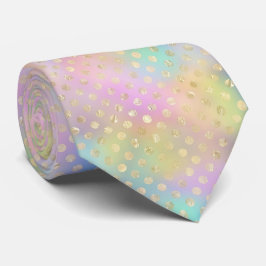 Pastel Rainbow med Guld Flourish Neck Tie Slips