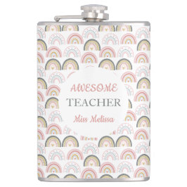 Pastel Rainbow med Heart Mönster Fantastisk Lärare Fickplunta