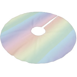 Pastel Rainbow Mönster Julgransmatta Borstad Polyester
