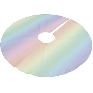 Pastel Rainbow Mönster Julgransmatta Borstad Polyester