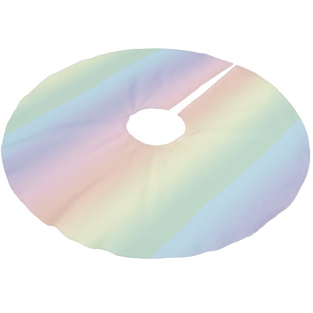 Pastel Rainbow Mönster Julgransmatta Borstad Polyester (Vinklad)