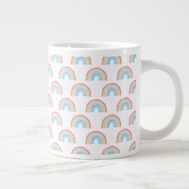 Pastel Rainbow Mönster Jumbo Mugg (Höger)