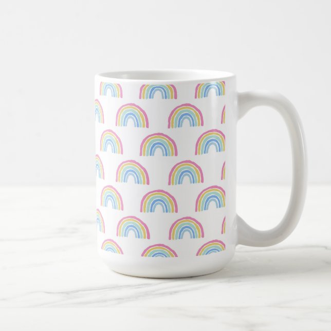 Pastel Rainbow Mönster Kaffemugg (Höger)