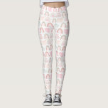 Pastel Rainbow Mönster Leggings<br><div class="desc">Rutbalkar av pastelltyp och rosa av gräsklippningsrester från mönster.</div>