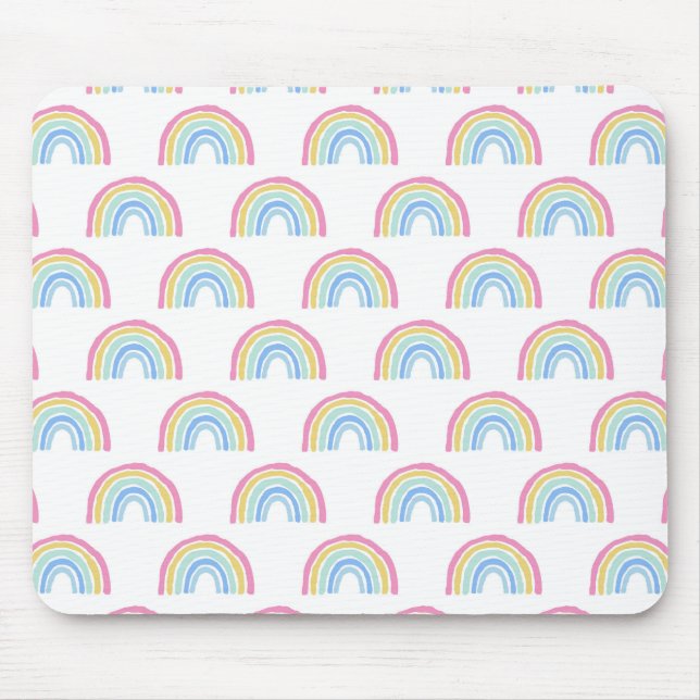 Pastel Rainbow Mönster Musmatta (Framsidan)