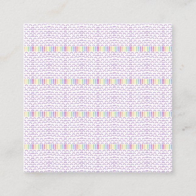 Pastel Rainbow Mönster Square Affärskort Fyrkantigt Visitkort (Framsida)