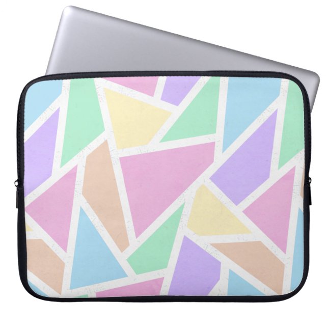 Pastel rainbow mosaic mönster laptop fodral (Framsidan)