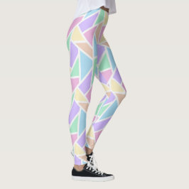 Pastel rainbow mosaic mönster leggings