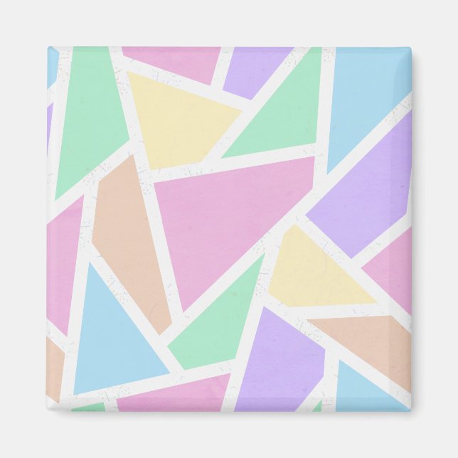 Pastel rainbow mosaic mönster magnet (Framsidan)