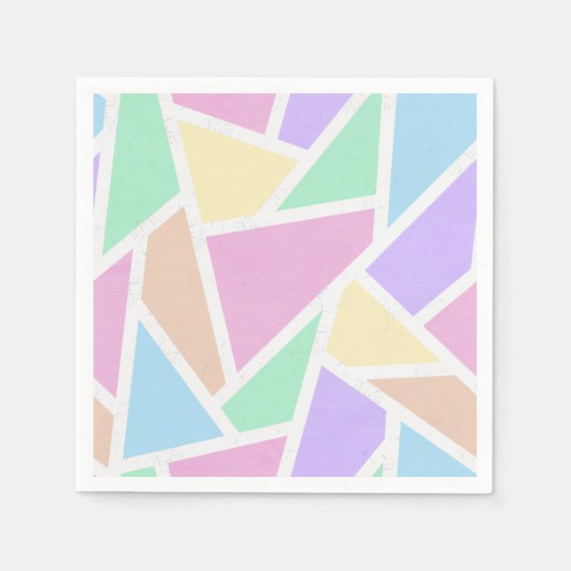 Pastel rainbow mosaic mönster pappersservett (Framsidan)