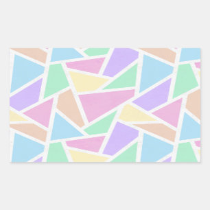 Pastel rainbow mosaic mönster rektangulärt klistermärke