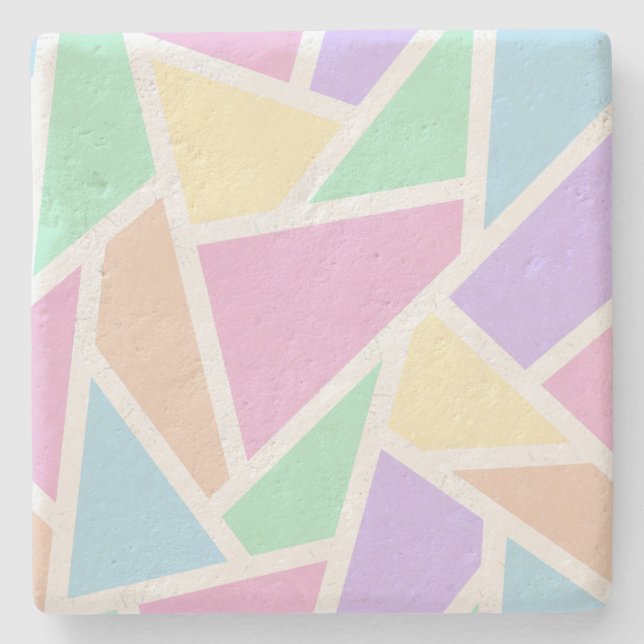 Pastel rainbow mosaic mönster stenunderlägg (Framsidan)