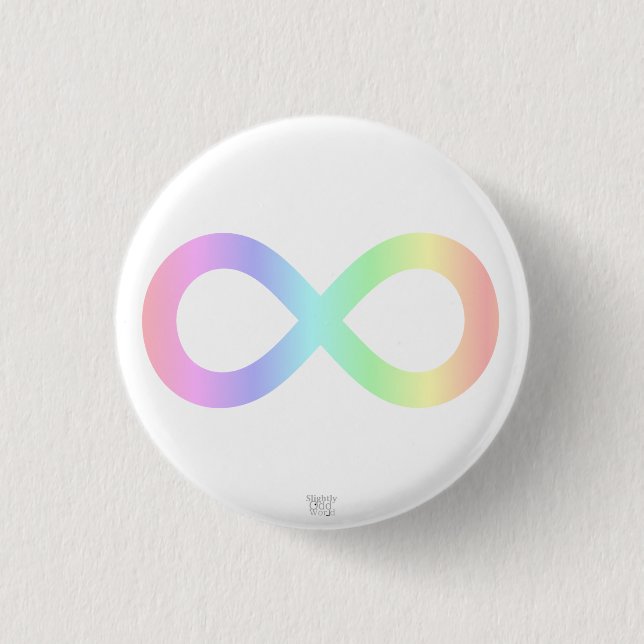 Pastel Rainbow Neurodiversity Symbol/ Autism/ ADHD Knapp (Framsida)