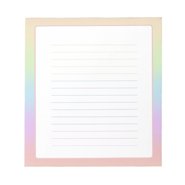 Pastel Rainbow Notepad Anteckningsblock (Framsida)