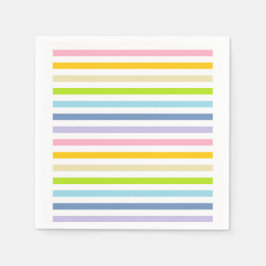 Pastel Rainbow och White Rand Pappersservett