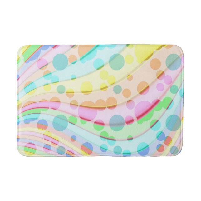 Pastel Rainbow of Rosett band and Bubbles Badrumsmatta (Framsidan)