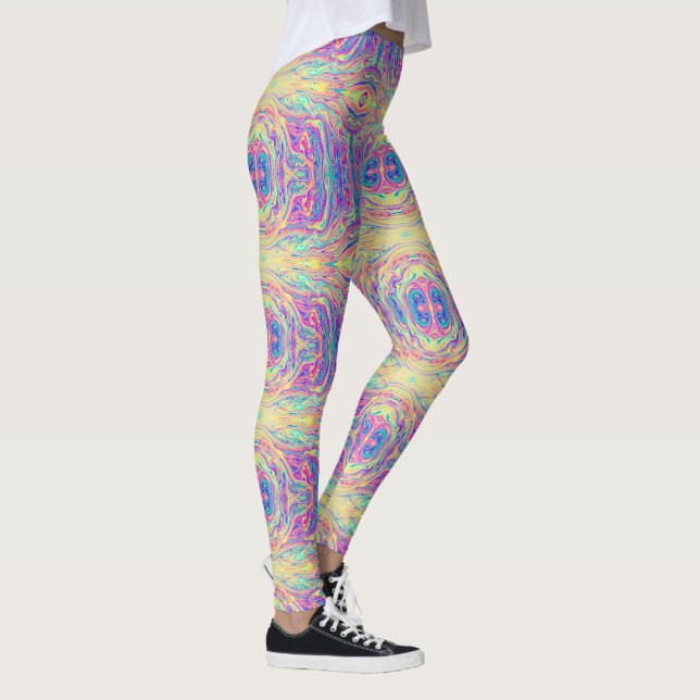 Pastel Rainbow Oil Slick Leggings Van Life (Höger)