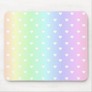 Pastel Rainbow Ombre Hearts Mönster Musmatta