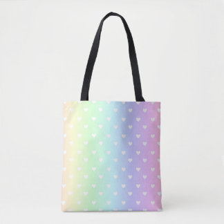 Pastel Rainbow Ombre Hearts Mönster Tygkasse